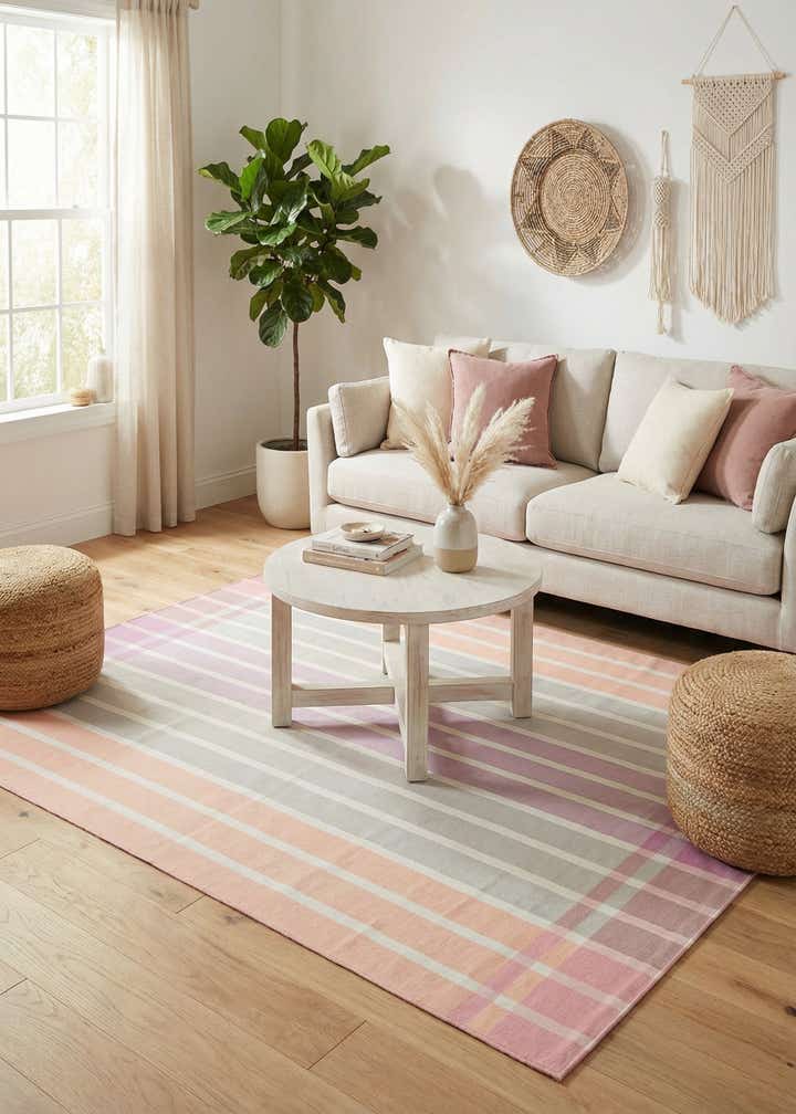 7' 10 x 10' Easy-Clean Striped Indoor / Outdoor Rug