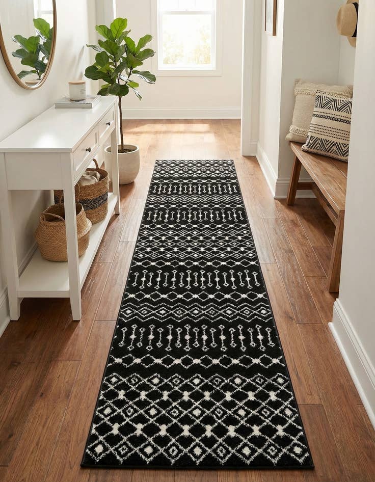 Detail image of  2' 7 x 12' Moroccan Trellis Runner Rug