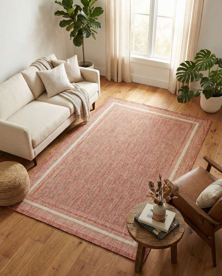 5' 3 x 8' Easy-Clean Border Indoor / Outdoor Rug