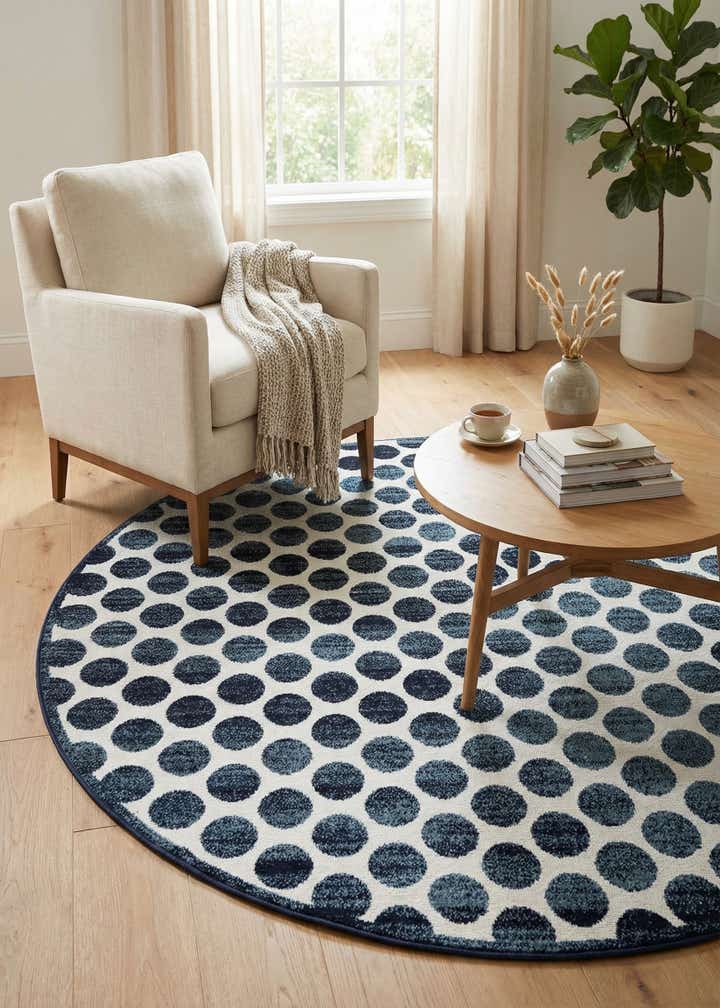 7' 10 x 7' 10 Easy-Clean Sabrina Soto Indoor / Outdoor Round Rug