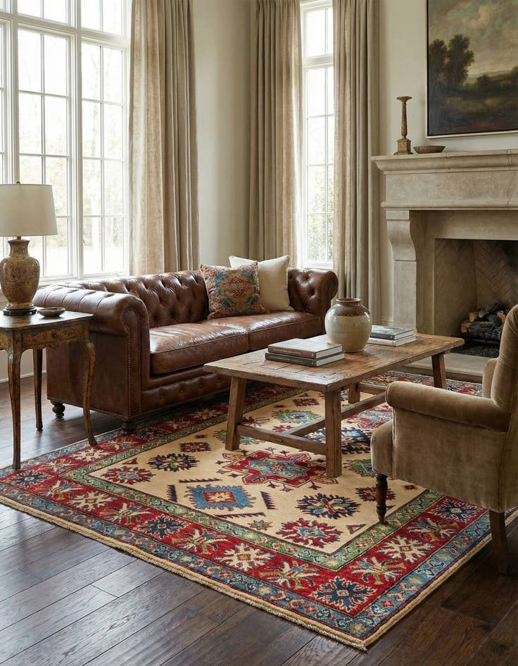 Detail image of 5' x 6' 8  Hand Knotted Kazak Rug