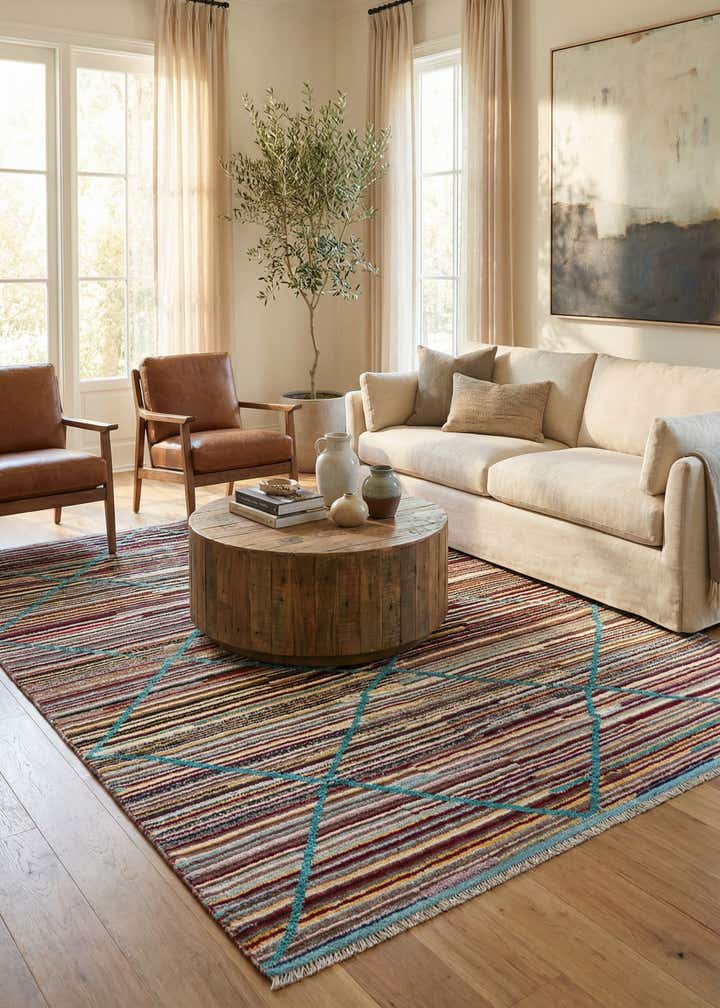 6' x 9' 2 Hand Knotted Moroccan Wool Rug