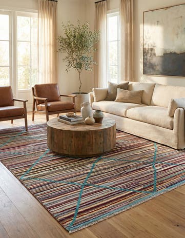 6' x 9' 2 Hand Knotted Moroccan Wool Rug