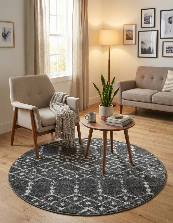 Detail image of  3' x 3' Paxon Trellis Round Rug