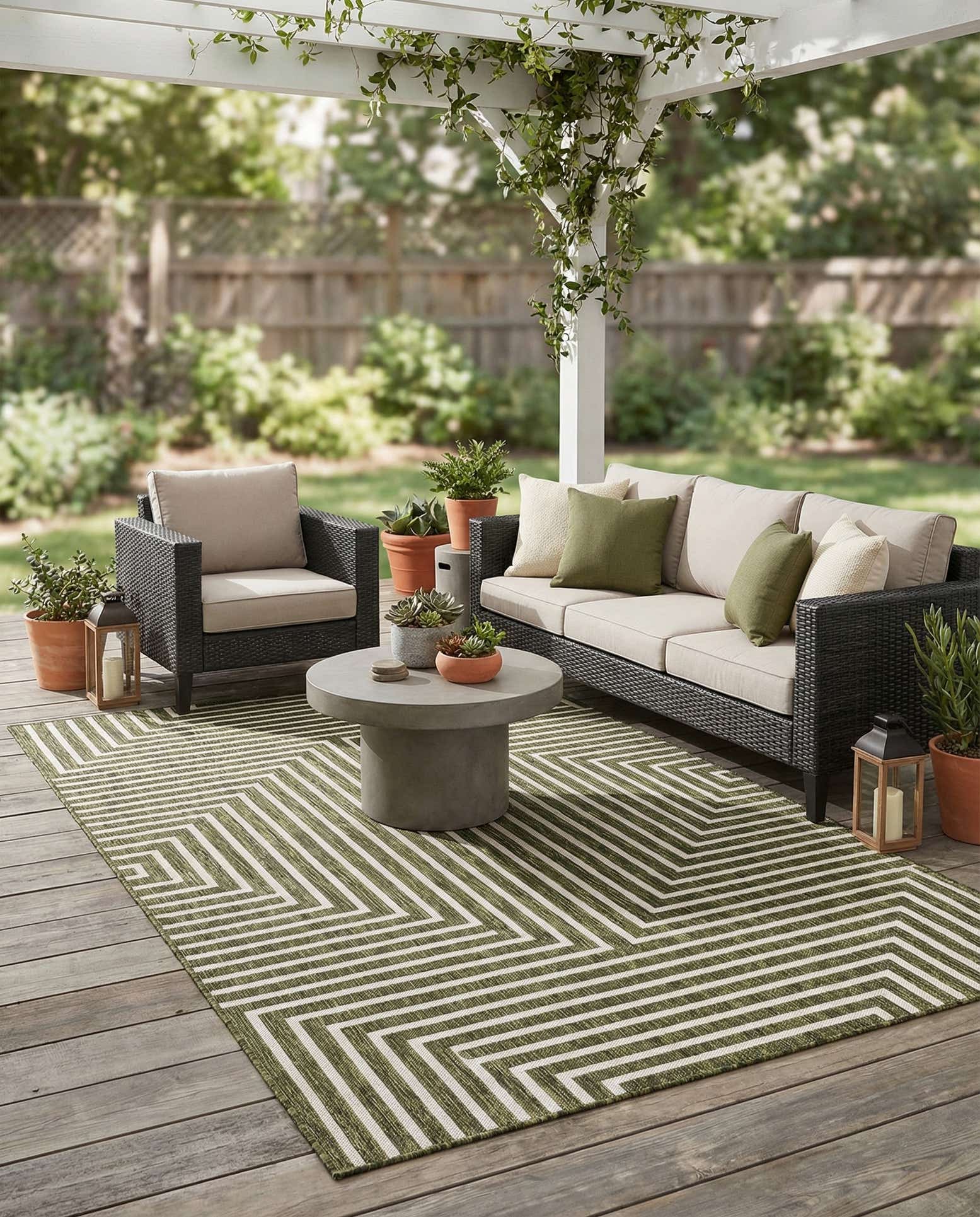 5' 3 x 8' Easy-Clean Modern Indoor / Outdoor Rug