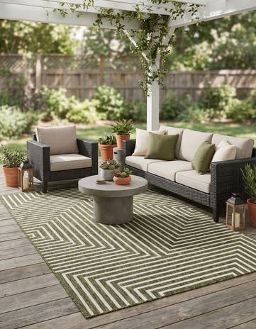 5' 3 x 8' Easy-Clean Modern Indoor / Outdoor Rug