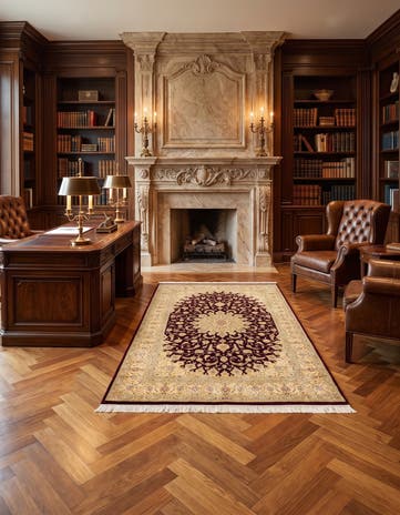 4' 4 x 6' 9 Ghom Silk Rug