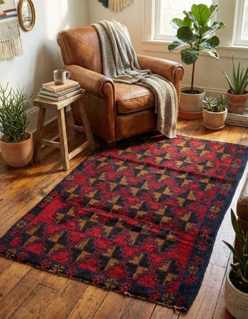 2' 10 x 4' 8 Hand Knotted Balouch Persian Wool Rug