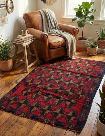2' 10 x 4' 8 Hand Knotted Balouch Persian Wool Rug
