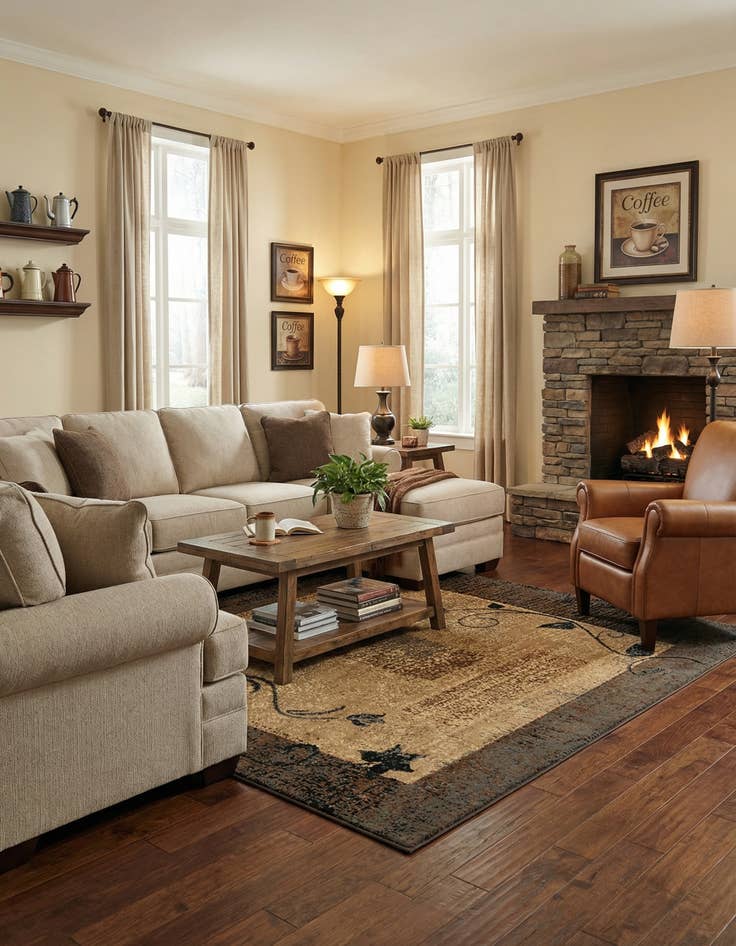 Detail image of 10' x 10' Coffee Shop Square Rug