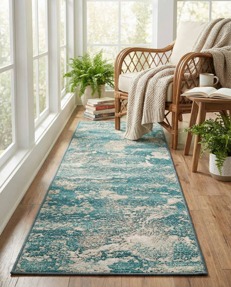 Detail image of 2' x 8' Easy-Clean Modern Indoor / Outdoor Runner Rug