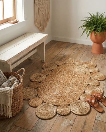  2' x 3' 1  Hand Braided Jute Oval Rug