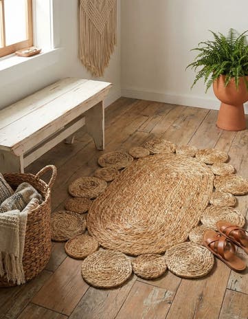 2' x 3' 1 Handmade Braided Jute Oval Rug