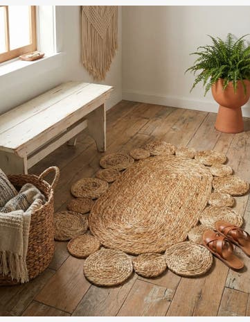 2' x 3' 1 Handmade Braided Jute Oval Rug