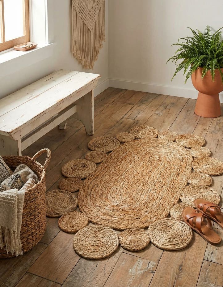 2' x 3' 1 Handmade Braided Jute Oval Rug