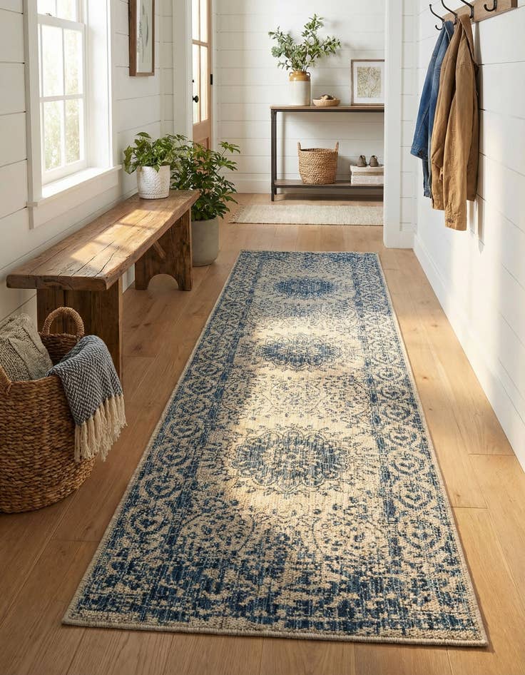 Detail image of  2' x 8'  Washable Traditional Indoor / Outdoor Runner Rug