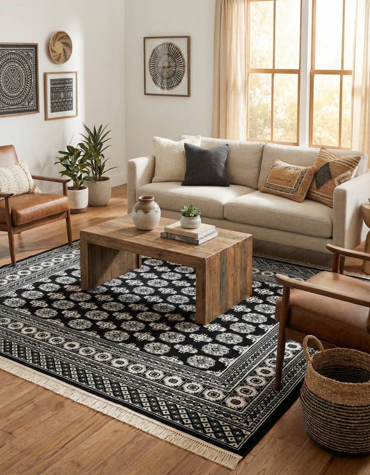 Detail image of  7' 10 x 7' 10 Bokhara Square Rug