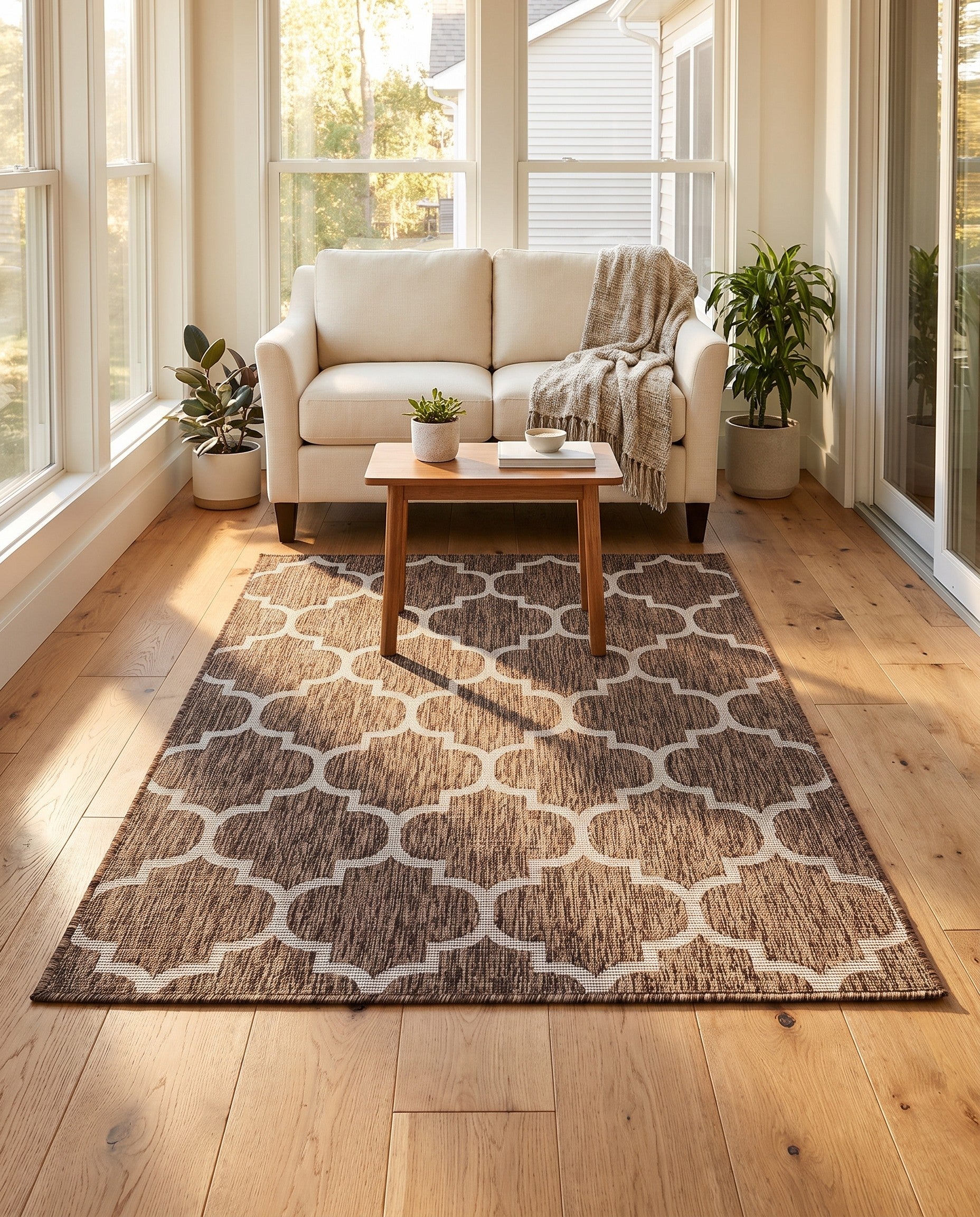 4' x 6' Easy-Clean Trellis Indoor / Outdoor Rug