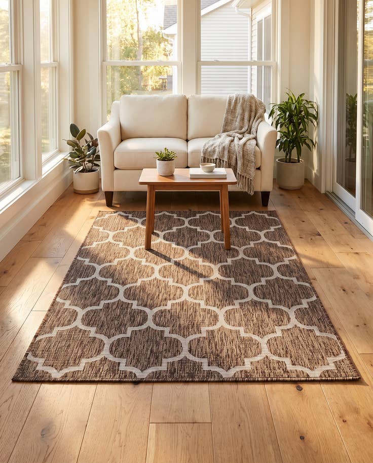 Detail image of 4' x 6' Easy-Clean Trellis Indoor / Outdoor Rug