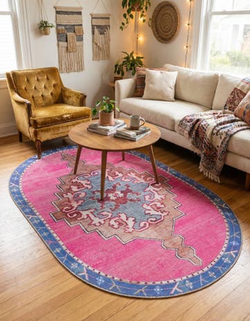 4' x 6' Washable Timeless Oval Rug