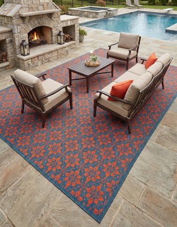 10' x 14' Easy-Clean Trellis Indoor / Outdoor Rug