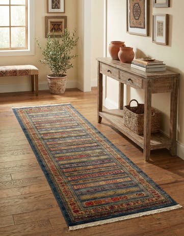Blue Kashkuli Gabbeh Runner Rug