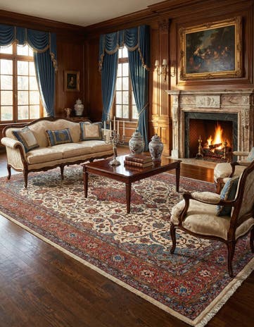 9' 3 x 12' 10 Kashan Rug
