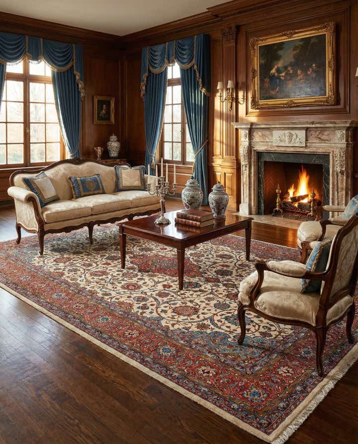9' 3 x 12' 10 Kashan Rug