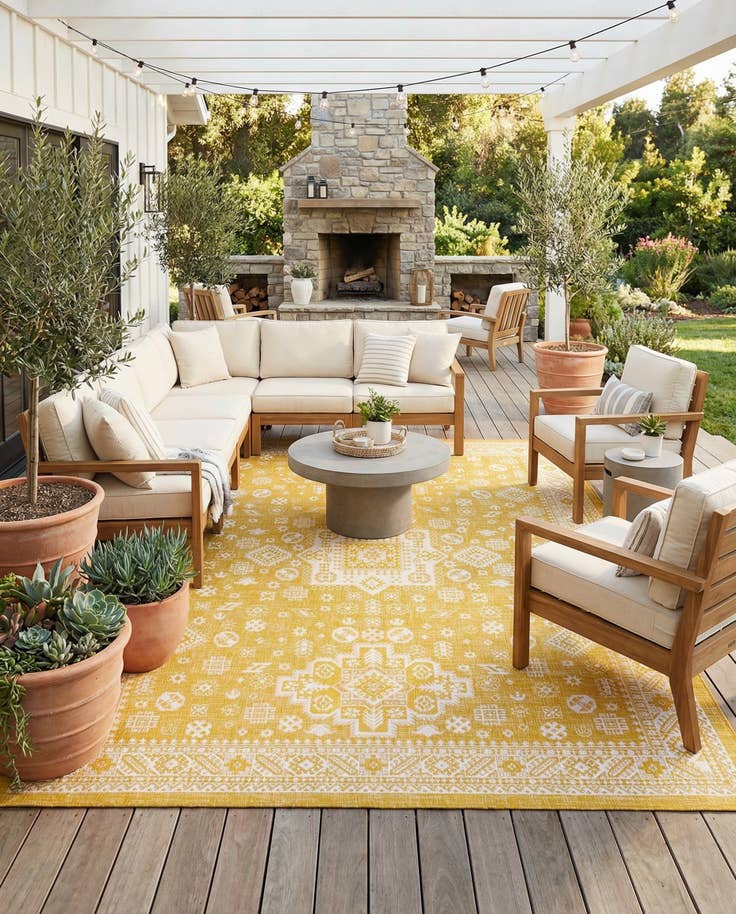 Detail image of 10' x 13' Easy-Clean Aztec Indoor / Outdoor Rug