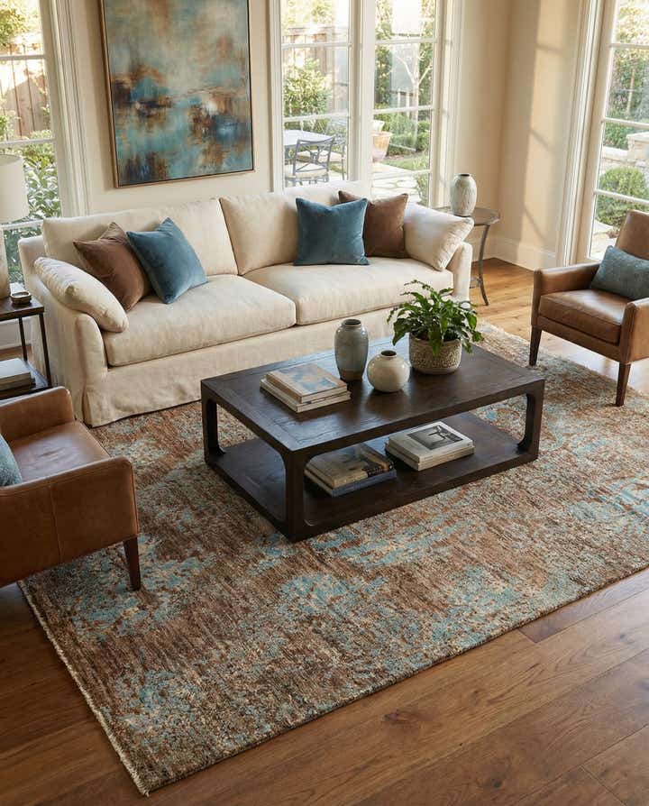 8' x 10' 5 Hand Knotted Darya Wool Rug