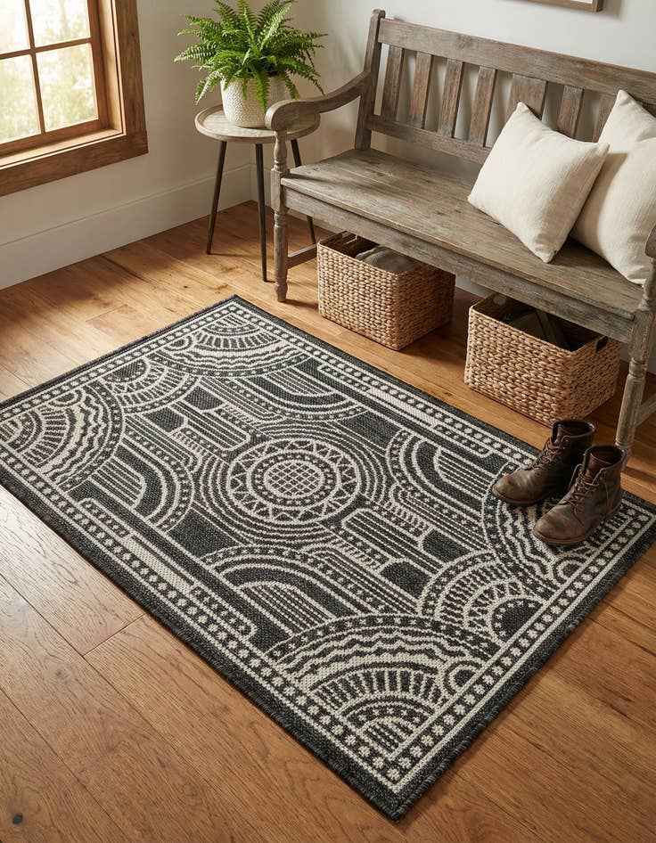 Detail image of  2' x 3'  Washable Traditional Indoor / Outdoor Rug