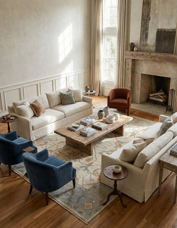 7' 10 x 9' 10 Hand Knotted Oushak Rug
