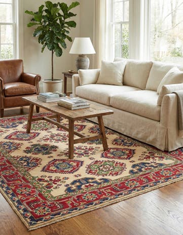 5' 6 x 7' 10 Hand Knotted Kazak Rug