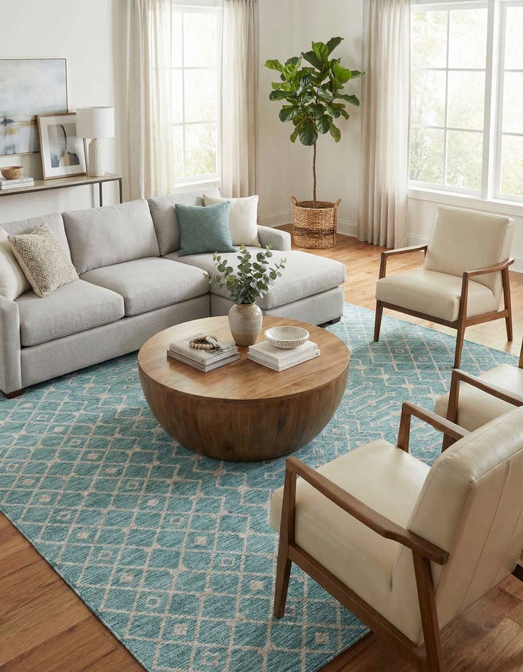 Detail image of 10' x 13'  Washable Trellis Indoor / Outdoor Rug