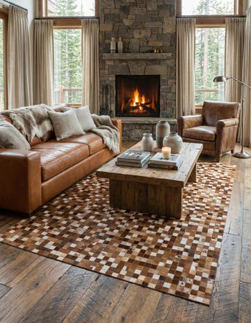 5' 1 x 7' 11 Cowhide Stocks Rug