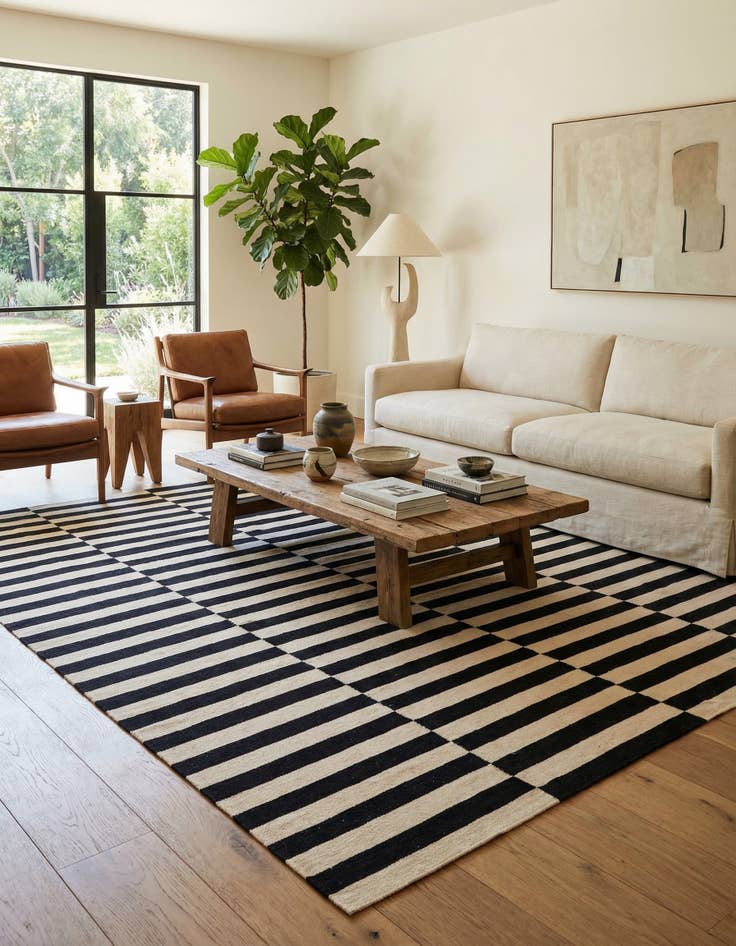 Detail image of 7' 11 x 9' 9  Hand Woven Kilim Modern Wool Rug