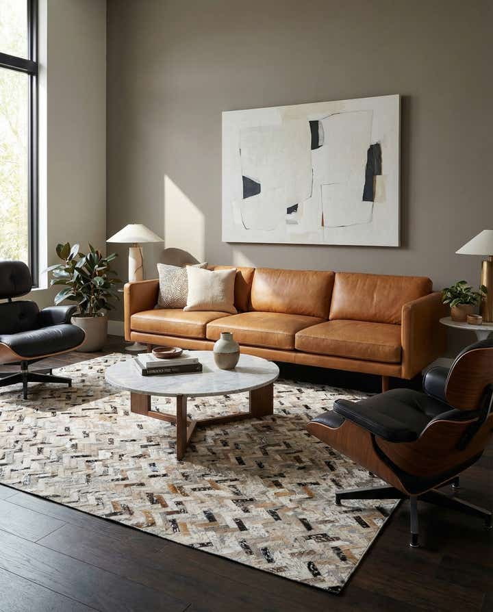 5' 4 x 7' 6 Cowhide Stocks Rug