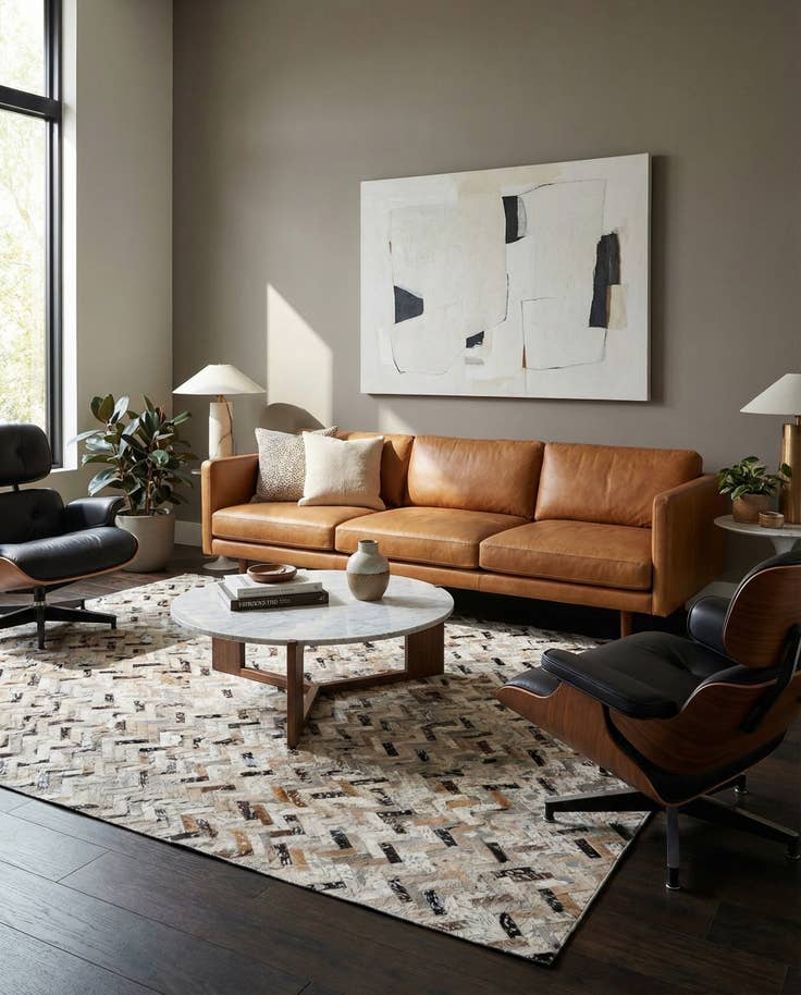 Detail image of 5' 4 x 7' 6 Cowhide Stocks Rug