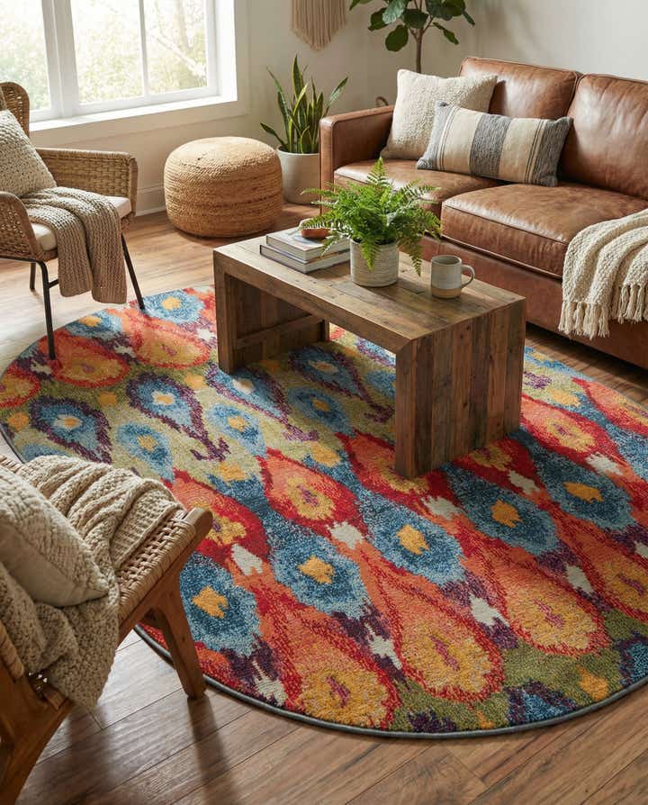 5' 3 x 8' Easy-Clean Modern Indoor / Outdoor Oval Rug