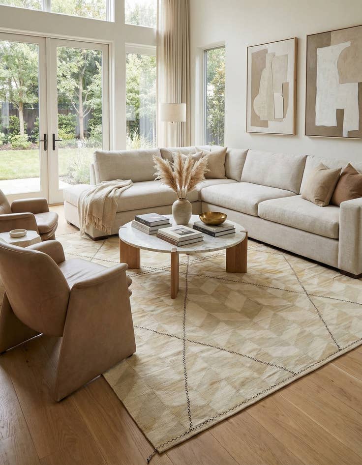 Detail image of 9' 9 x 13' 7  Hand Woven Kilim Modern Wool Rug