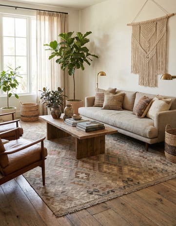 5' 10 x 7' 10 Hand Woven Kilim Maymana Wool Rug