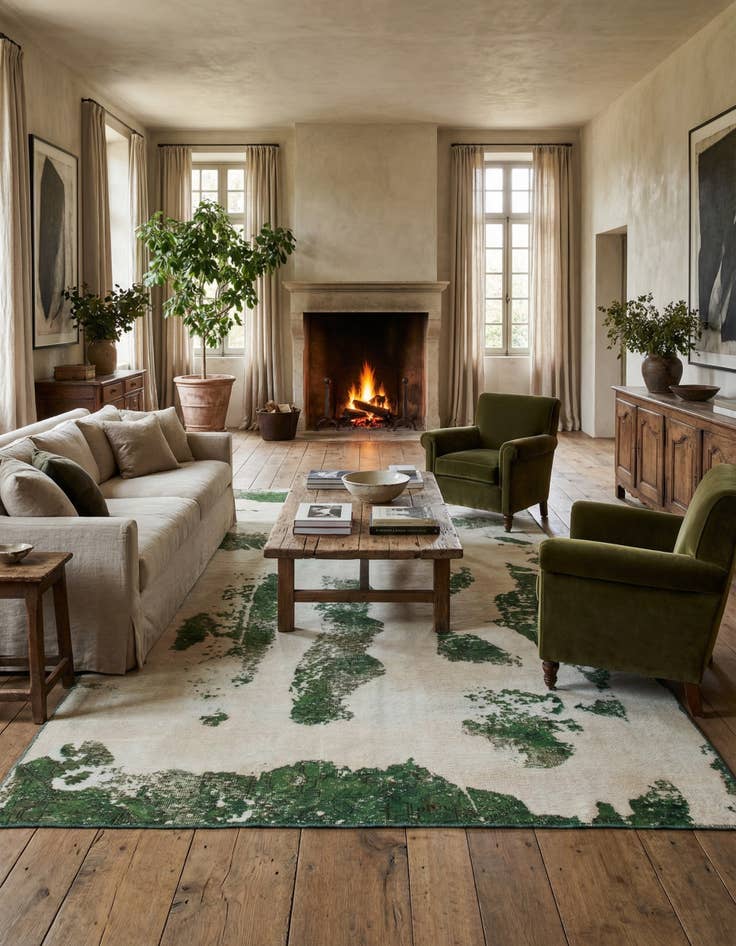 Detail image of 5' 7 x 9' 3  Hand Knotted Ultra Vintage Persian Wool Rug