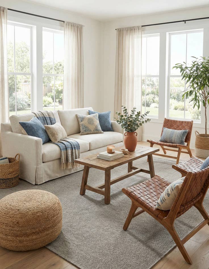 Detail image of 7' x 10' Easy-Clean Solid Indoor / Outdoor Rug