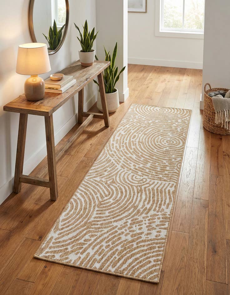 Detail image of  2' x 6'  Washable Modern Indoor / Outdoor Runner Rug