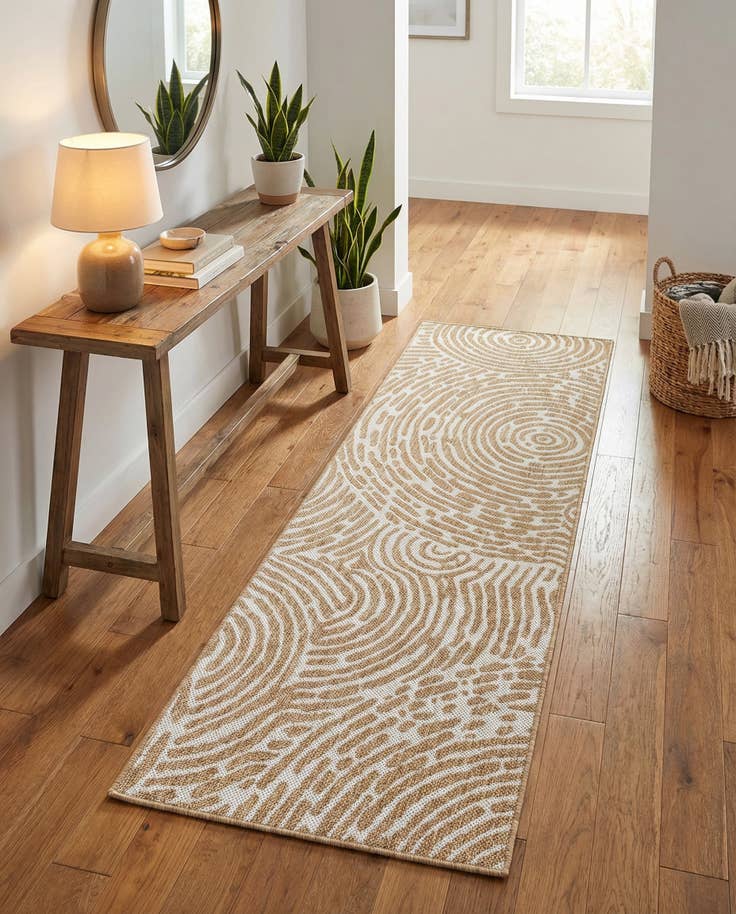 Detail image of 2' x 6' Easy-Clean Modern Indoor / Outdoor Runner Rug