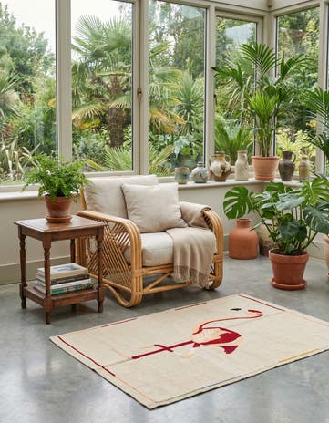3' 2 x 4' 9 Hand Woven Kilim Suzani Wool Rug