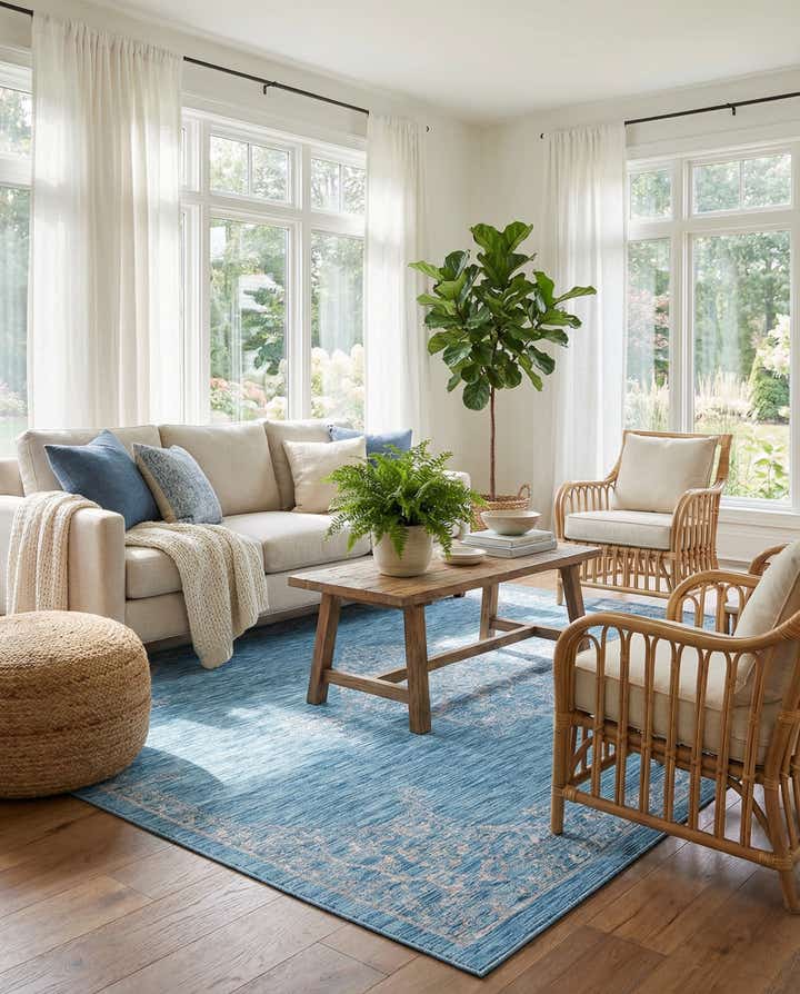 9' x 12' Easy-Clean Traditional Indoor / Outdoor Rug