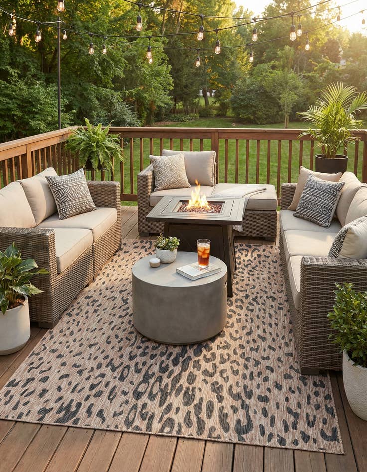 Detail image of 7' 10 x 11' Easy-Clean Safari Indoor / Outdoor Rug