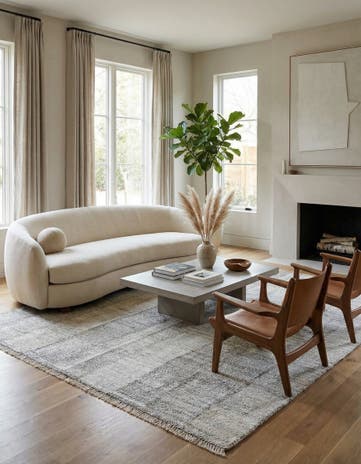 6' 1 x 7' 6 Hand Woven Kilim Modern Wool Rug