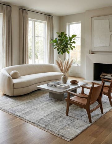 6' 1 x 7' 6 Hand Woven Kilim Modern Wool Rug